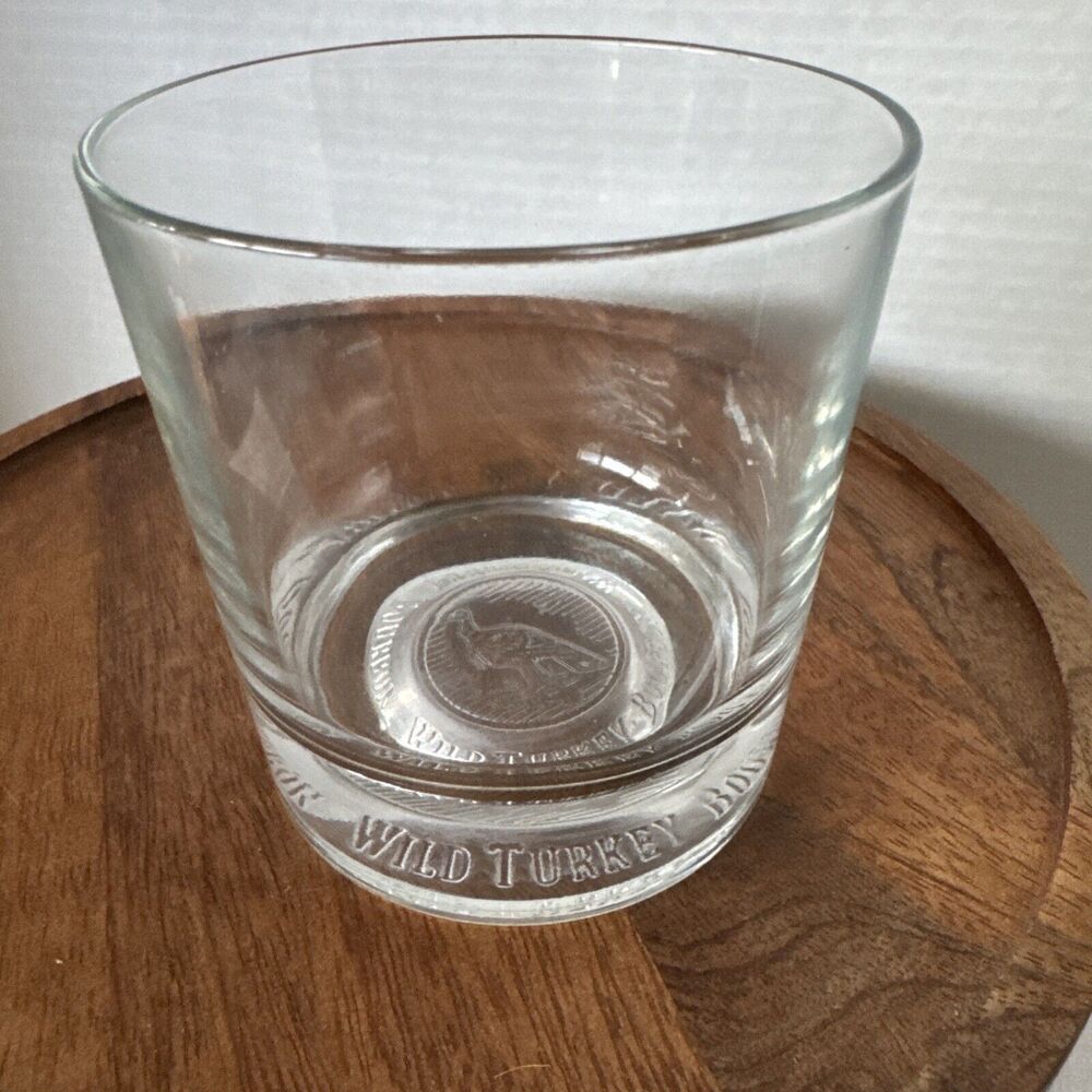 Wild Turkey Bourbon Whiskey Rocks Glass Turkey Embossed